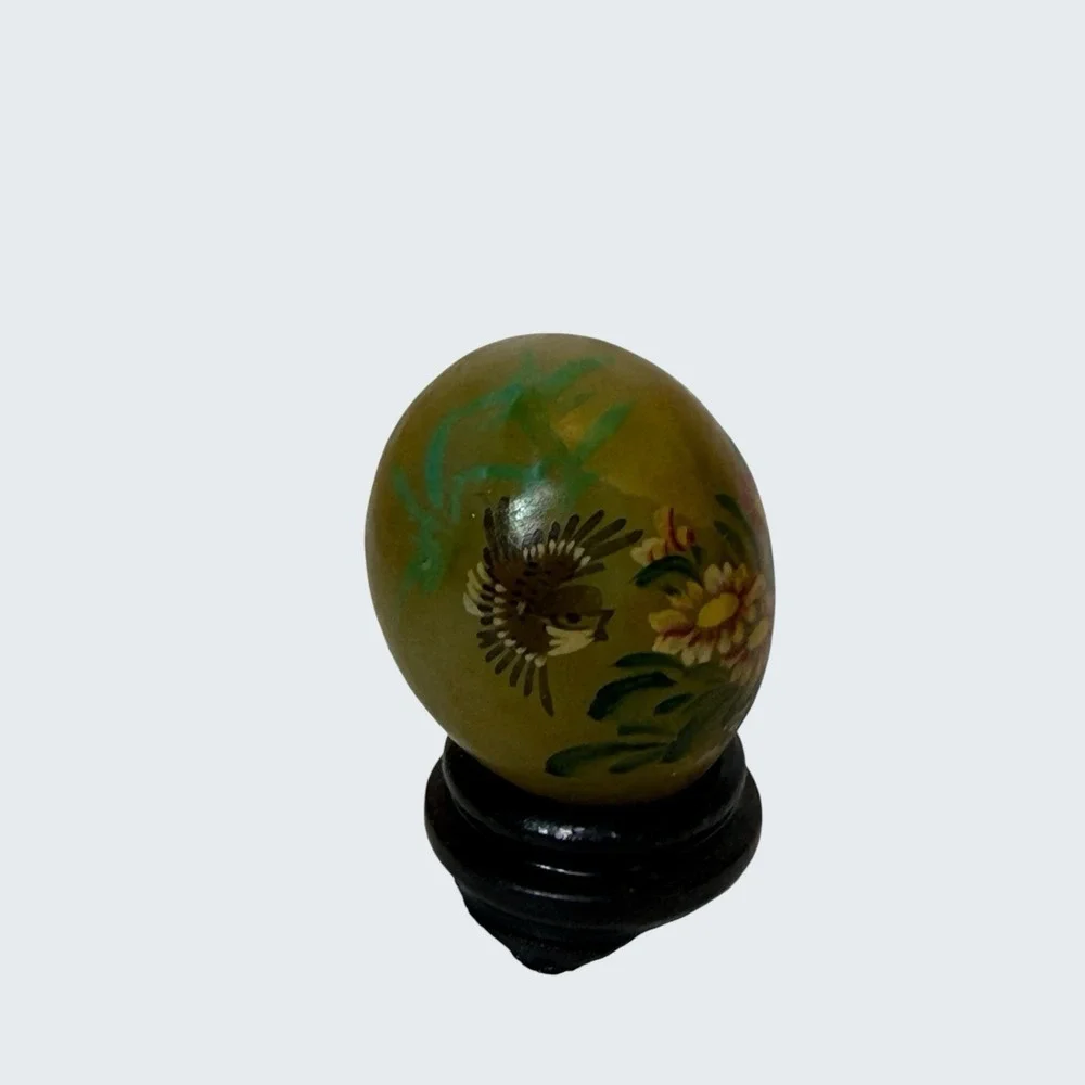 Vintage Hand Painted Jade Eggs 1.5